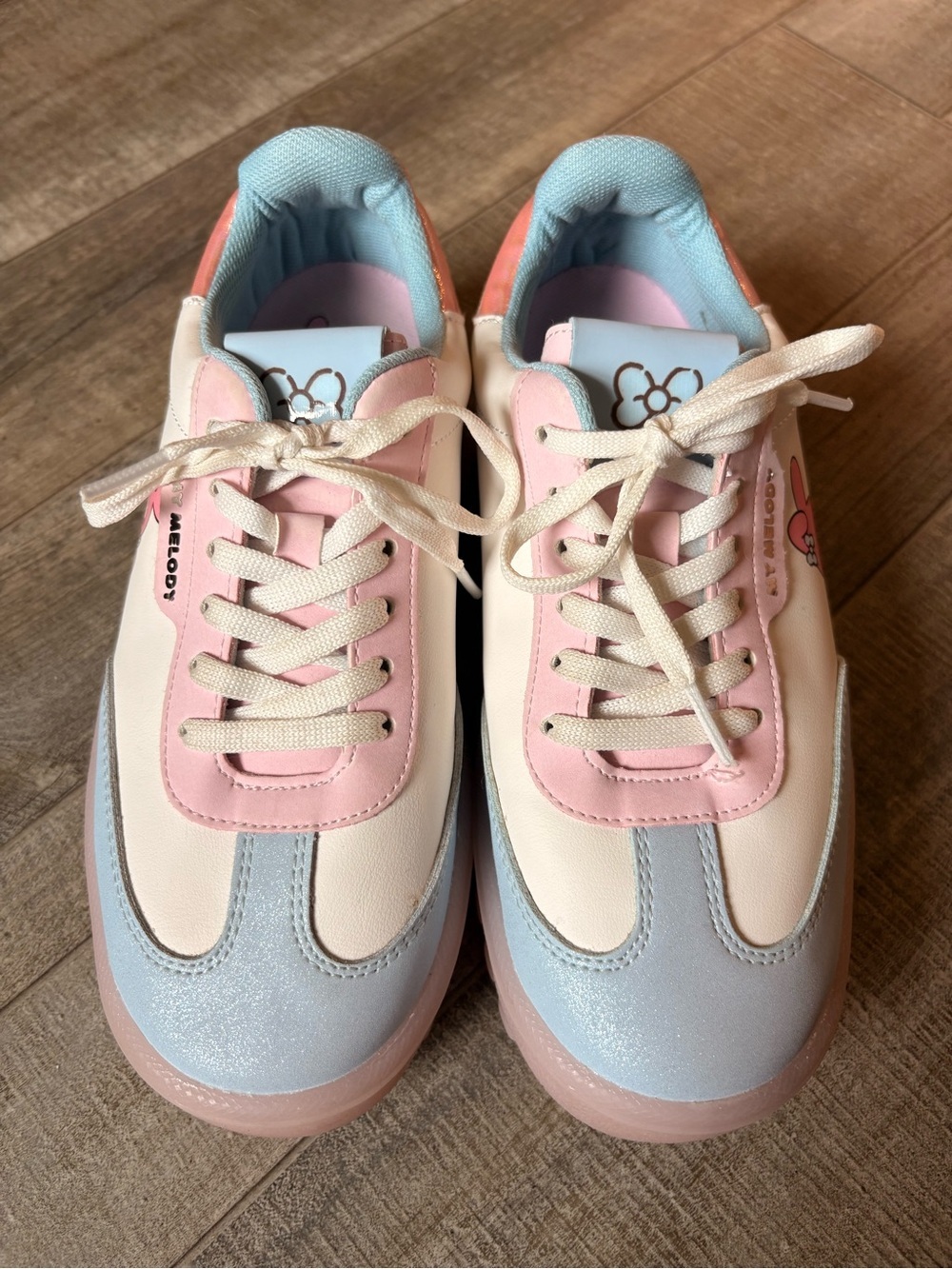 Sanrio My Melody Pastel Pink Blue White Sneakers US size 6 - Picture 3 of 13